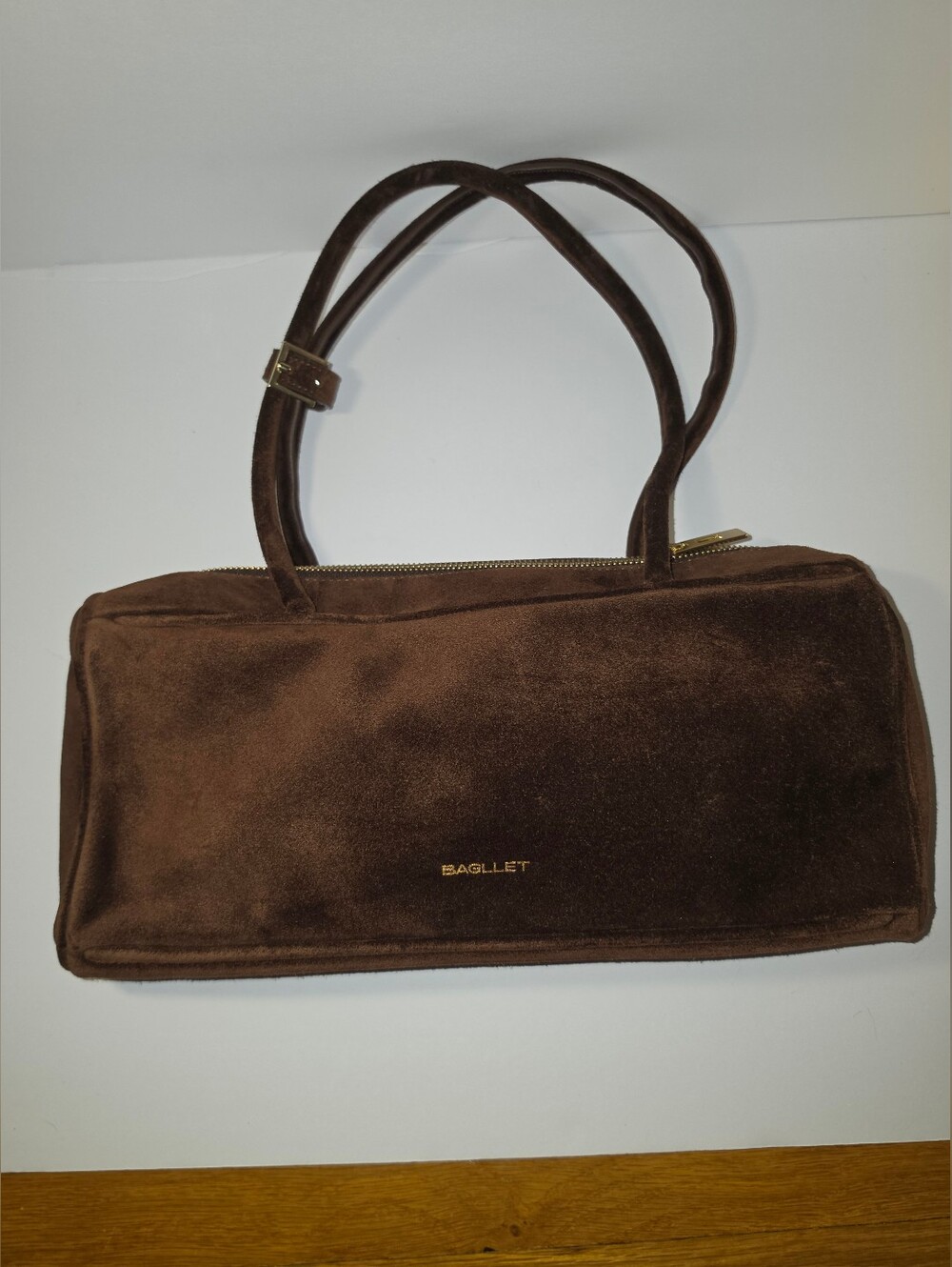 BAGLLET BG203 Brown Emilia Italian Suede Shoulder Bag Ukrainian Designer - Picture 9 of 14